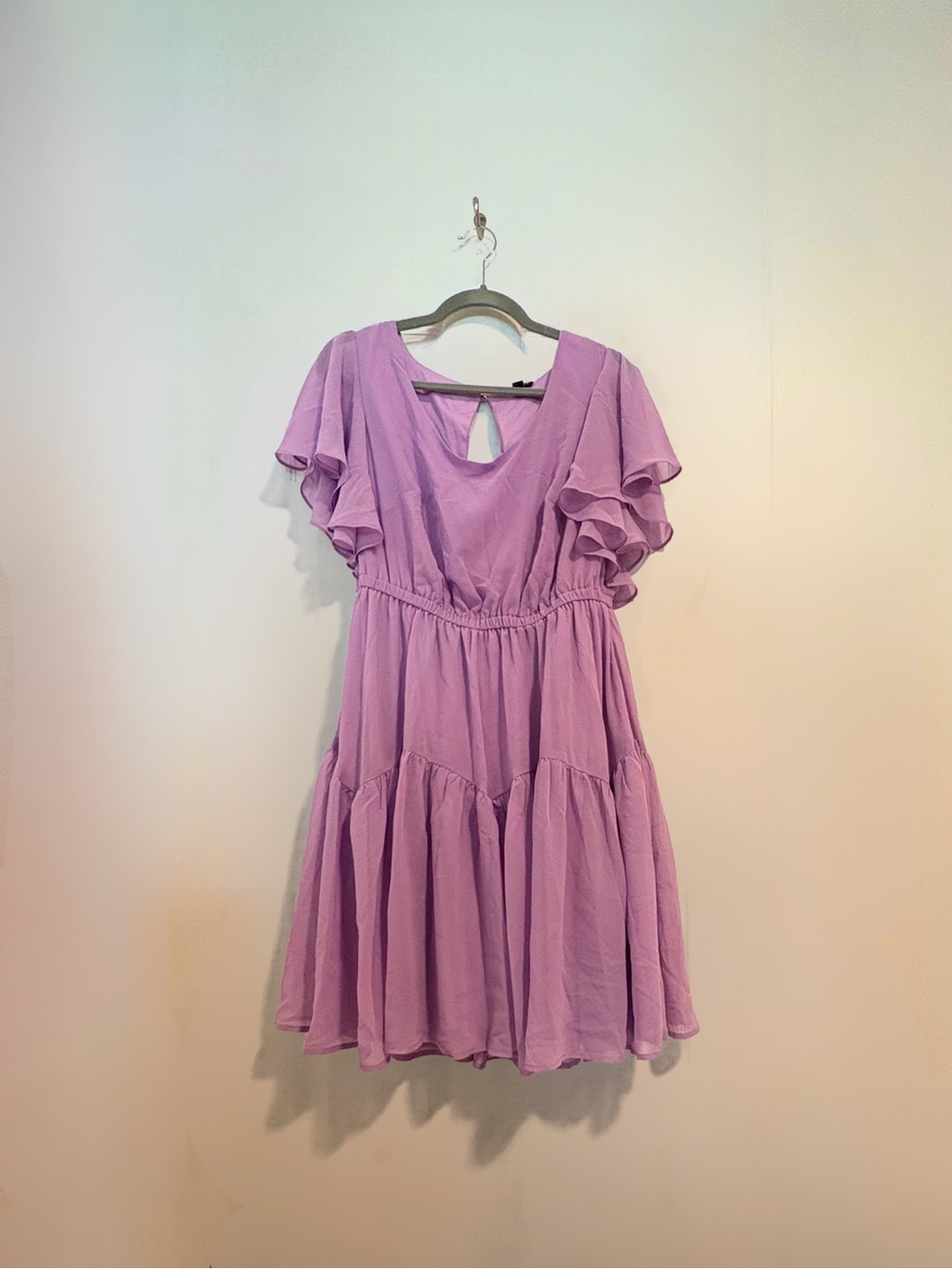 Torrid Lavender Purple Flutter Sleeve Dress – Size 00 – NWOT